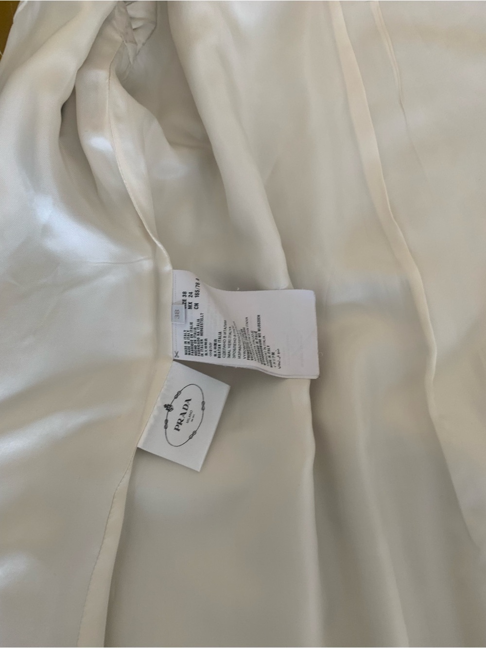 Prada Mustard, White & Black Floral Colorblock Coat - Picture 5 of 5